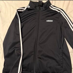 Adidas Men's Black and White Track Jacket